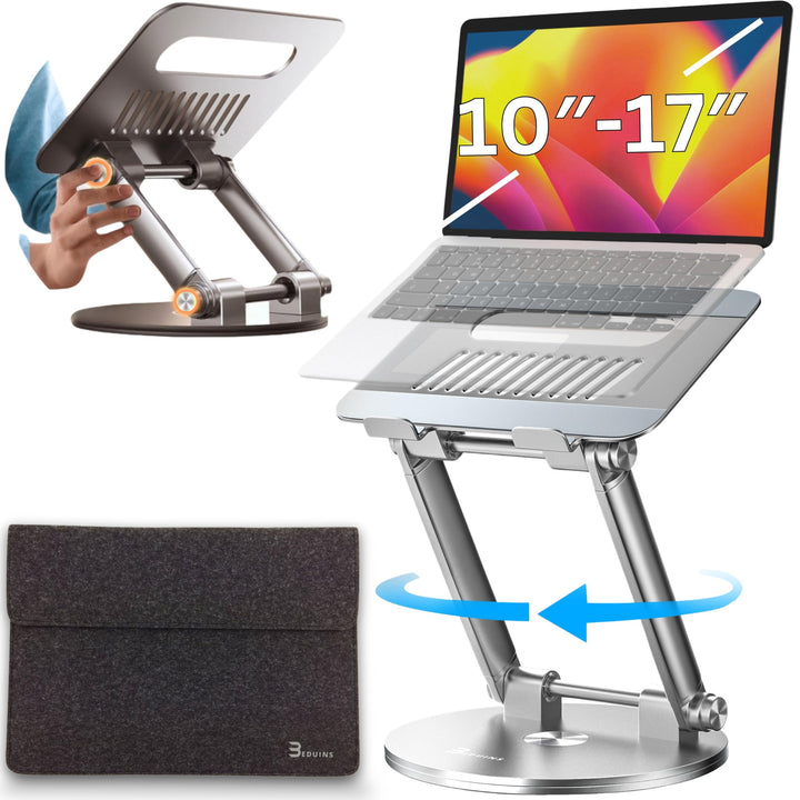 BEDUINS Laptop Ständer höhenverstellbar - Komfort per Knopfdruck, 360° drehbare Halterung - Vertical