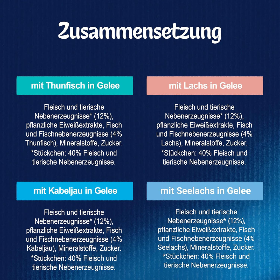 FELIX So gut wie es aussieht Katzenfutter nass in Gelee, Fisch Sorten-Mix, 120er Pack (120 x 85g)