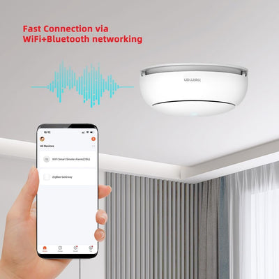 HEIMAN Wi-Fi Smarter Rauchmelder,WLAN Feuermelder mit austauschbarer Lithium-Batterie,5 Jahre Garant