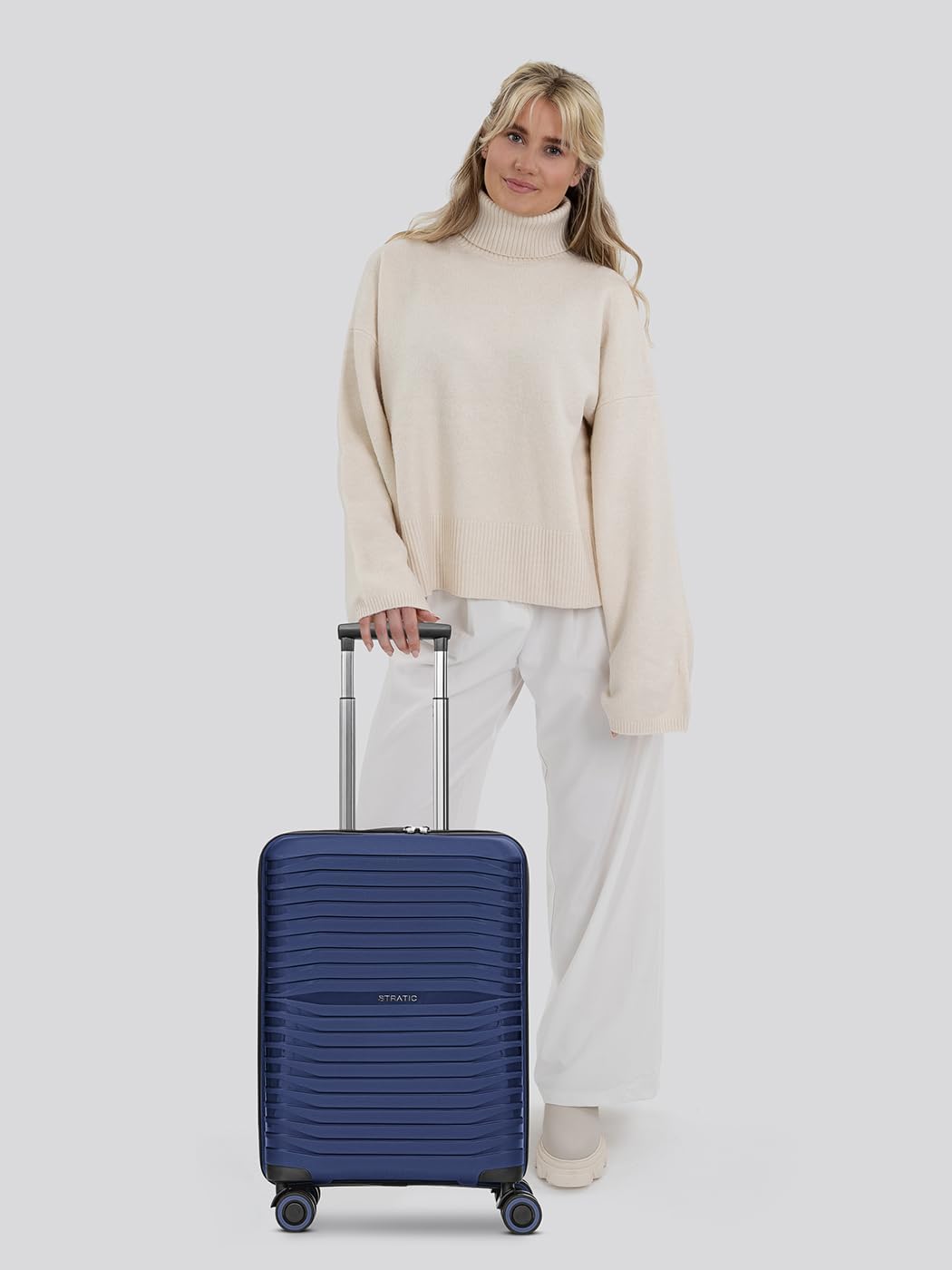 Stratic Shine Handgepäck Koffer & Trolley | Ausgestattet mit 4 360° drehbare Rollen, arretierbarer G