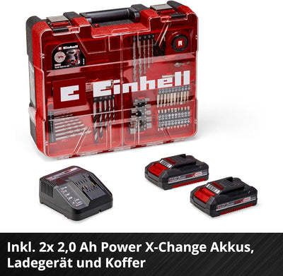 Einhell Akku-Schlagbohrschrauber TE-CD 18/2 Li-i +64 (2x2,0Ah) Power X-Change (Li-Ion, 18 V, 44 Nm,