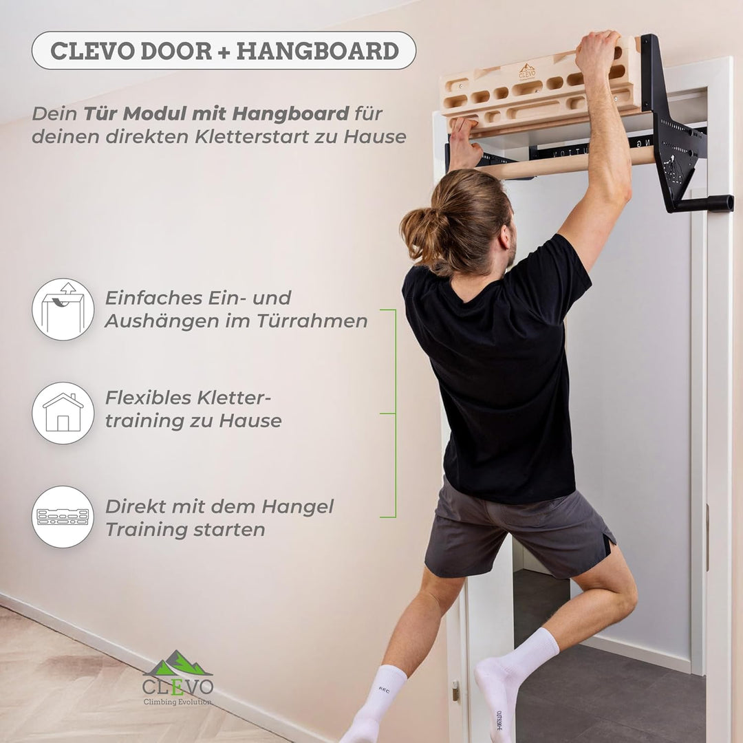 Clevo - Hangboard für Kletten und Bouldern - Climbing Trainingsboard Hangboard Klettern Aufhängung f