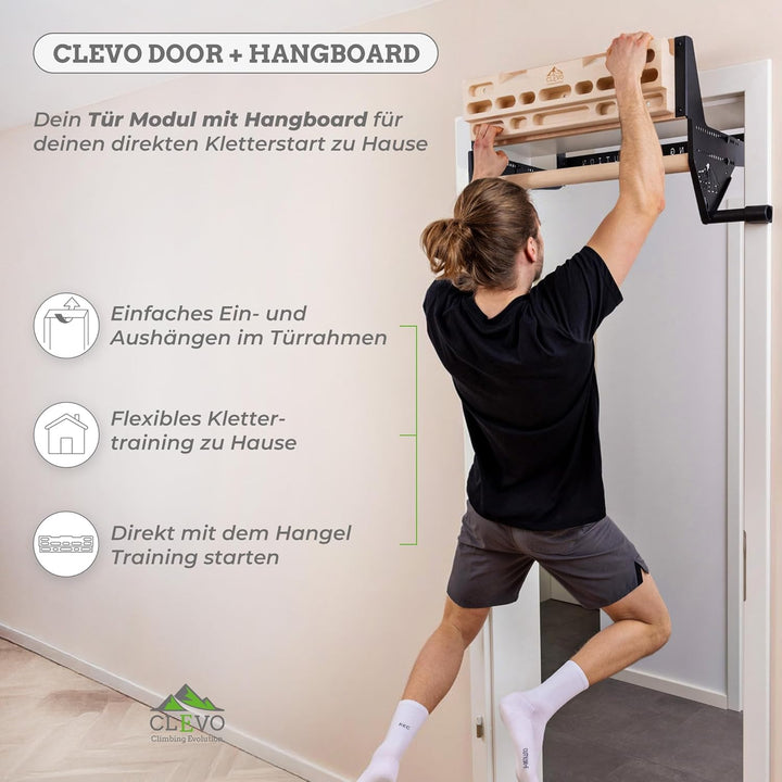 Clevo - Hangboard für Kletten und Bouldern - Climbing Trainingsboard Hangboard Klettern Aufhängung f