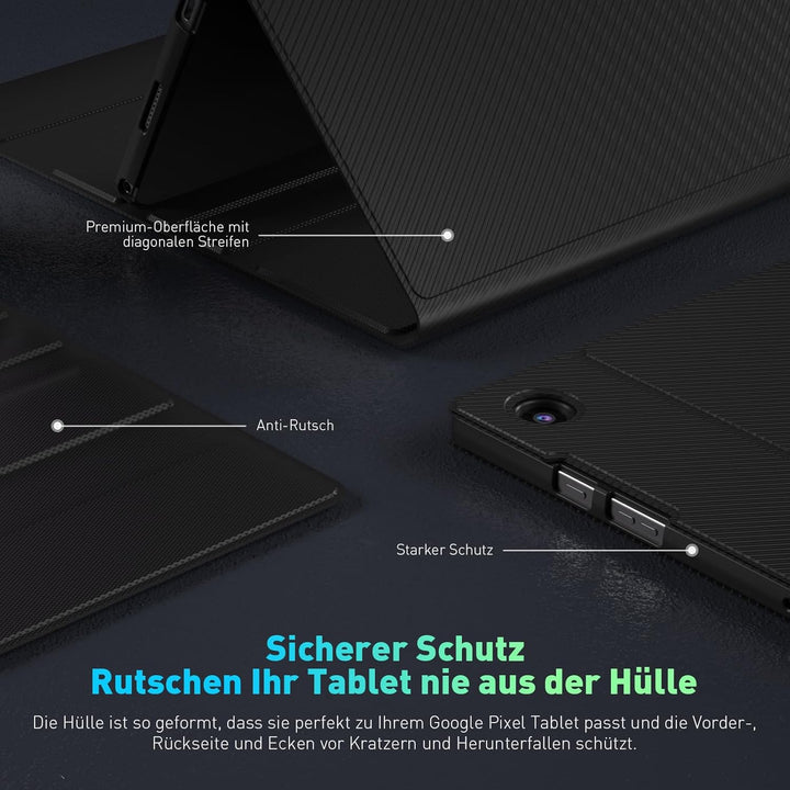 DoohowCase Bluetooth Tastatur Hülle mit Trackpad für Google Pixel Tablet 11 Zoll 2023, wiederaufladb