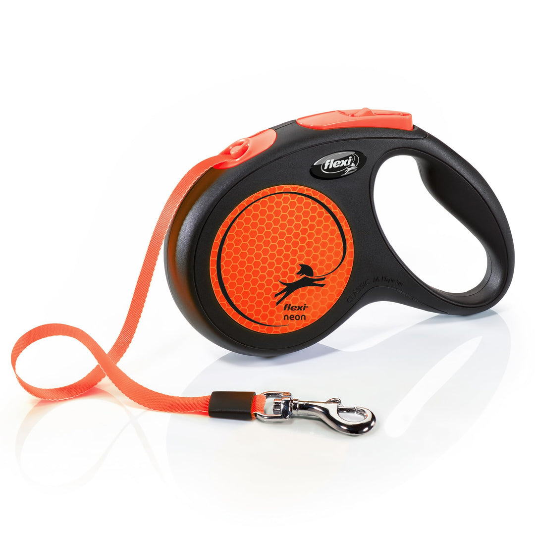 flexi New NEON neon-orange Gurt 5 m schwarz/neonorange 1 Stück (1er Pack), schwarz/neonorange 1 Stüc