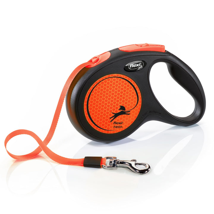 flexi New NEON neon-orange Gurt 5 m schwarz/neonorange 1 Stück (1er Pack), schwarz/neonorange 1 Stüc