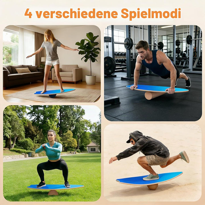 Balance Board für Erwachsene - Gleichgewichtstraining &amp; Core Training für Heimtraining, Holz Wobble