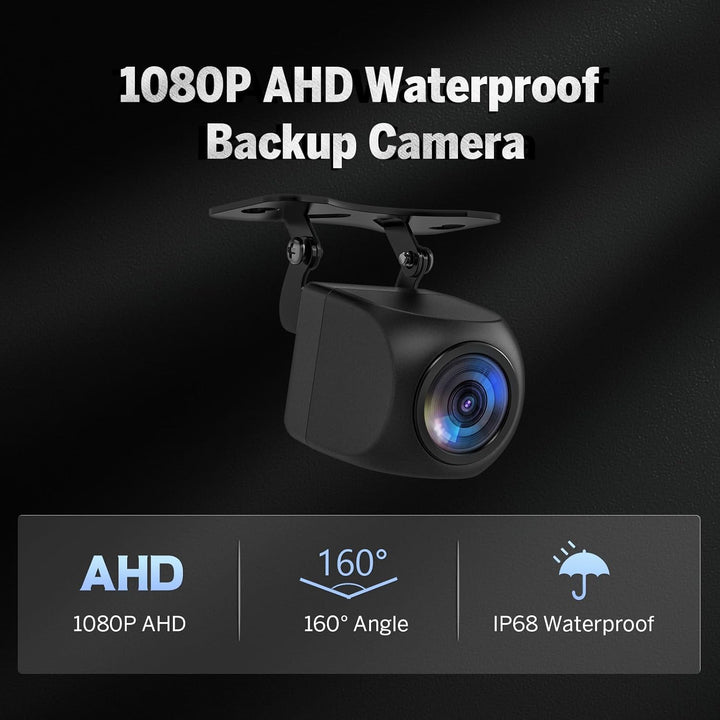 Eonon 1080p AHD Rückfahrkamera, Weitwinkel 160°, Wasserdicht Staubdicht, Rückfahrkamera mit RCA-Verb