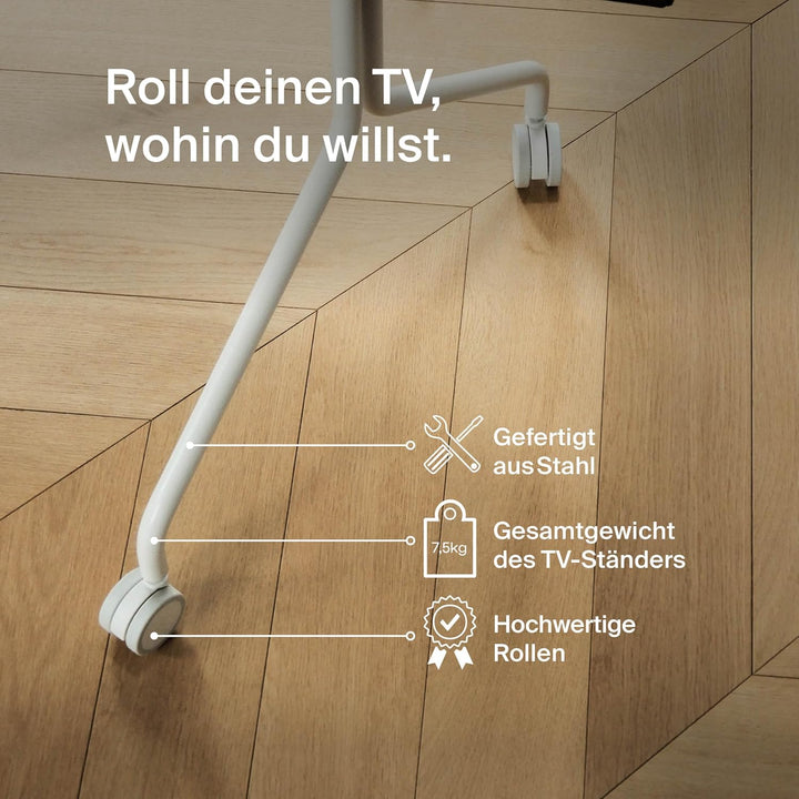 Pedestal Moon Rollin’ TV Ständer mit Rollen – Für 40–70 Zoll Bildschirme | Mobiler & stilvoller TV R