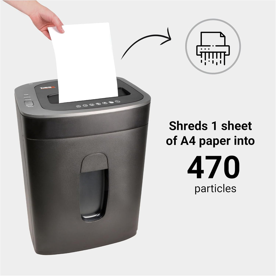 Desq 20065 Aktenvernichter | 12 Blatt | 4x33mm | P4 | Auch Kreditkarten | 19-Liter-Auffangbehälter |