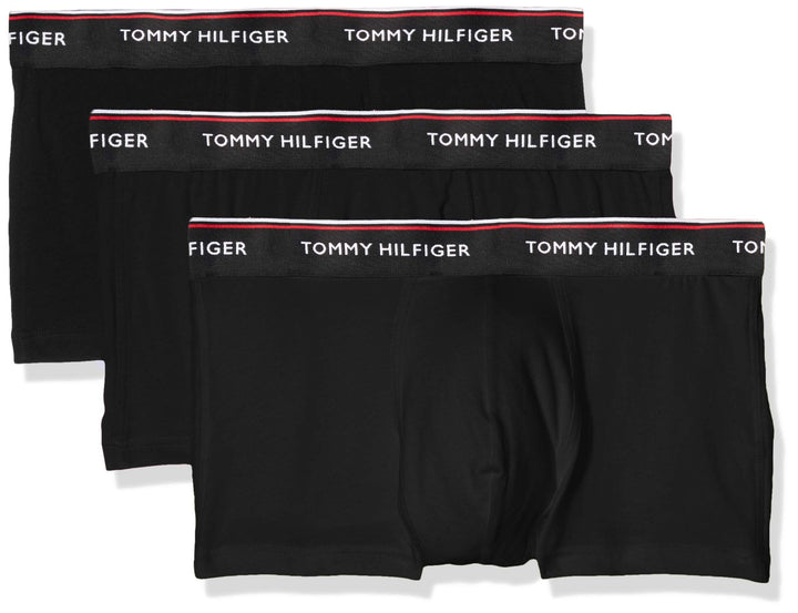 Tommy Hilfiger Herren 3er Pack Boxershorts Low Rise Trunks Baumwolle S Schwarz (Black), S Schwarz (B