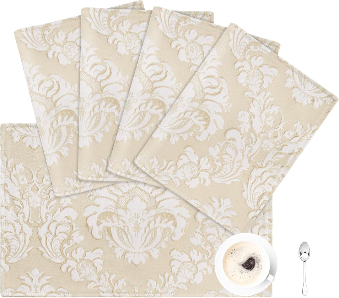 TOPLUXE Platzsets 4er Sets Florales Tischset Abwaschbar 30x45cm Platz-Matten für Esstisch Urlaub Par