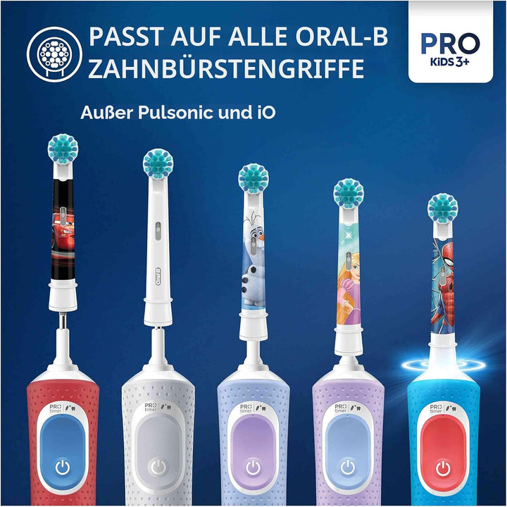 Oral-B Pro Kids Aufsteckbürsten für elektrische Zahnbürsten, Spiderman, 4 Stück, für sanftes Bürsten
