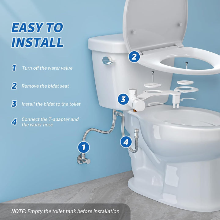 Yolife Bidet, Ultra-Slim Bidet-Aufsatz für Toilette mit Nicht Elektrischer Selbstreinigender Doppeld