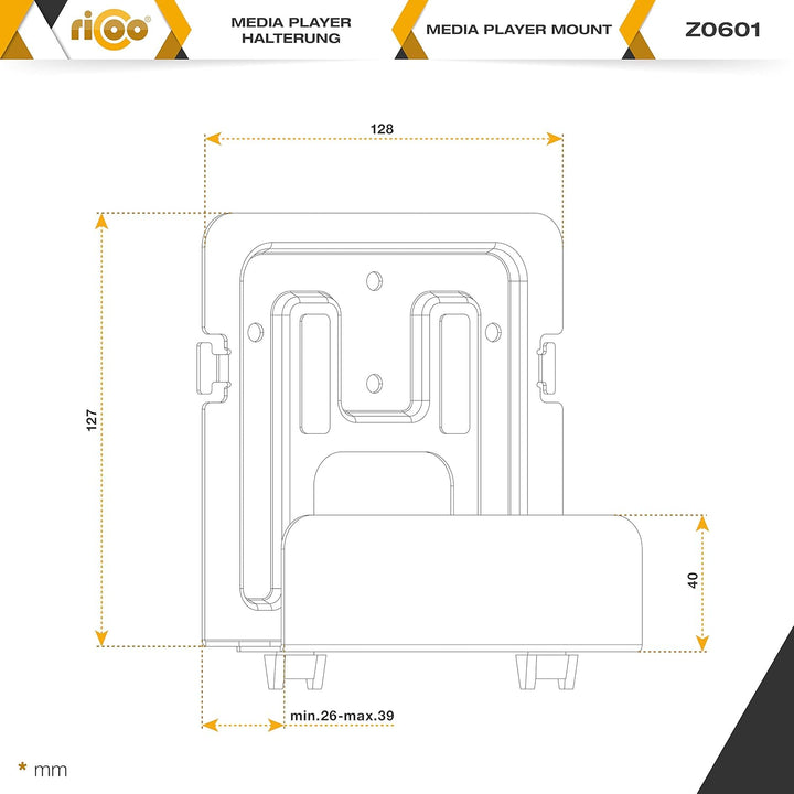 RICOO Universal Halterung für IP-TV Set Top Boxen Wandhalterung Z0601 für Mediageräte Television Bef