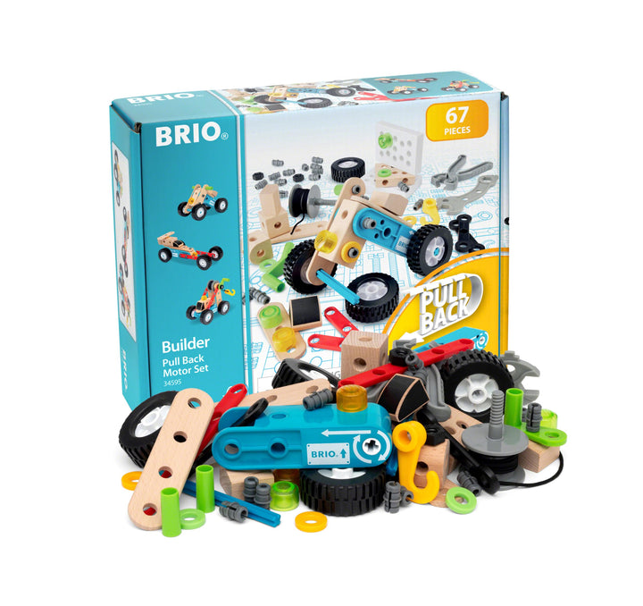 BRIO Builder 34595 Nachziehmotor-Konstruktionsset - Ergänzung Builder Konstruktionssystem, fördert d