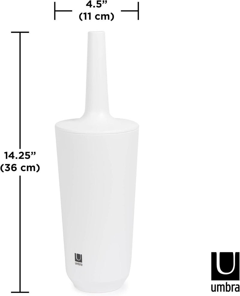 Umbra 1004478-660 Corsa Toilet Brush, WC-Büstenhalter aus Keramik, Weiss Toilettenbürstenhalter Weis