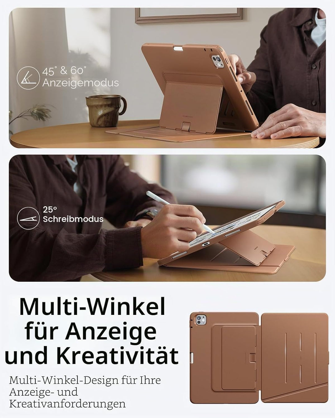 ESR für iPad Pro 13 Zoll Hülle (M5/M4) 2025/2024, Vertikaler Ständer, Multi-Winkel, Ultra-stabile Hü