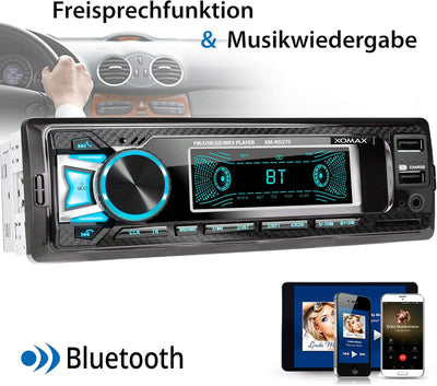 XOMAX XM-RD275 Autoradio mit DAB+ Tuner und Antenne I FM RDS I Bluetooth Freisprecheinrichtung I USB