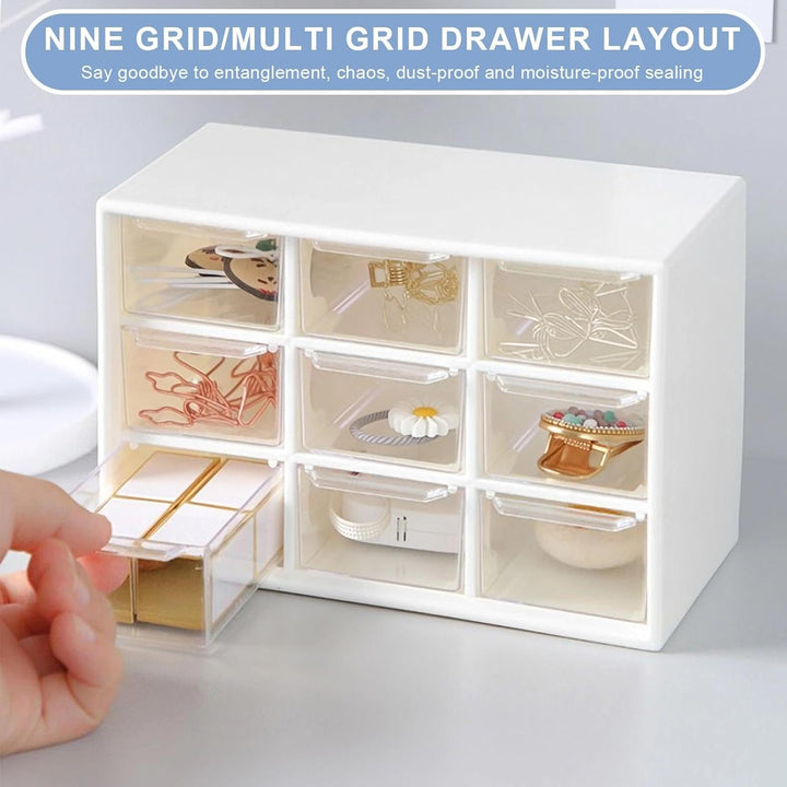 2 Stück Bastelbox Aufbewahrung mit 9 Mini Schubladen Organizer Desktop Aufbewahrungsbox Bastel Organ