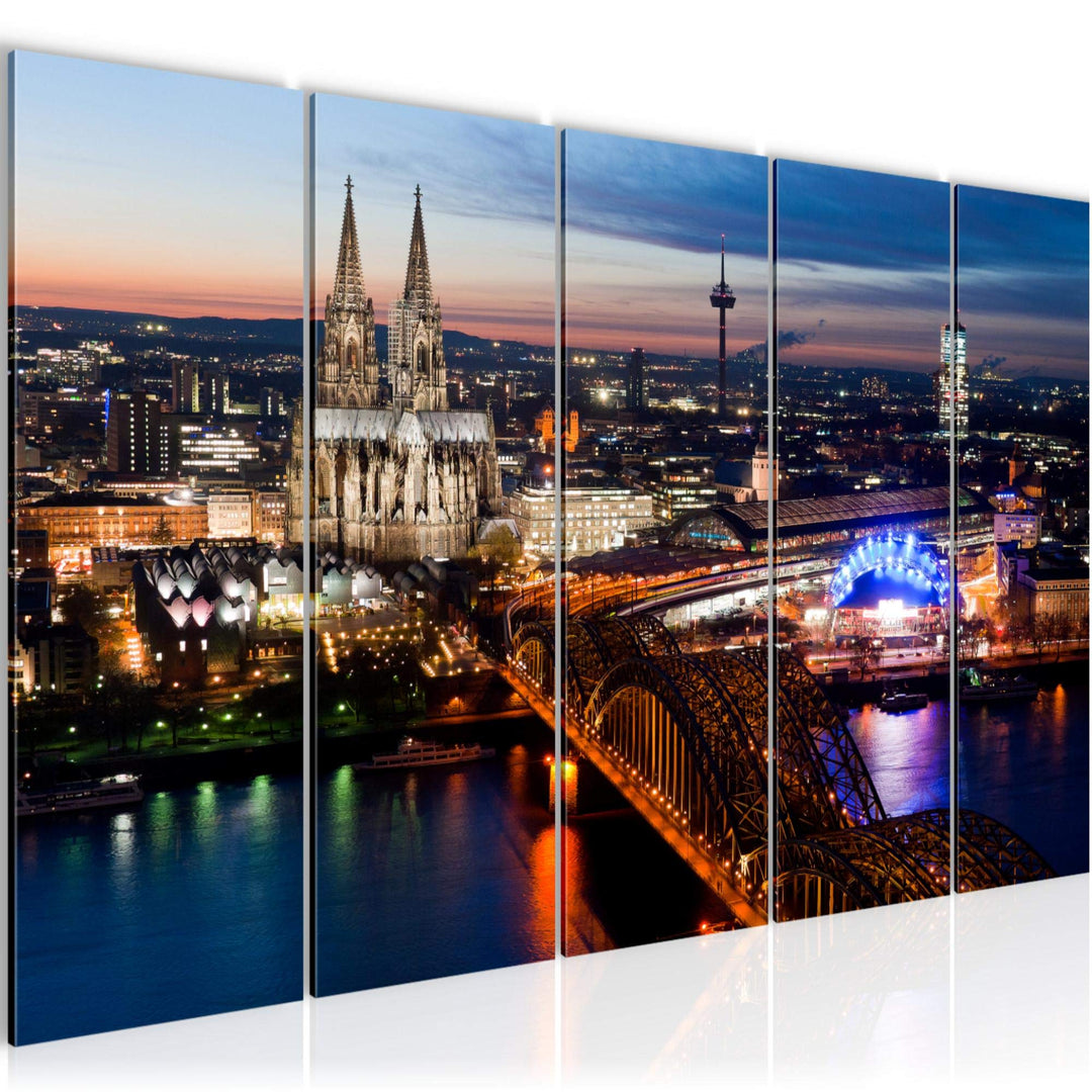 Runa Art Bild Köln Wandbilder auf Vlies Leinwand 5 Teilig Wanddekoration Wohnzimmer Schlafzimmer 601