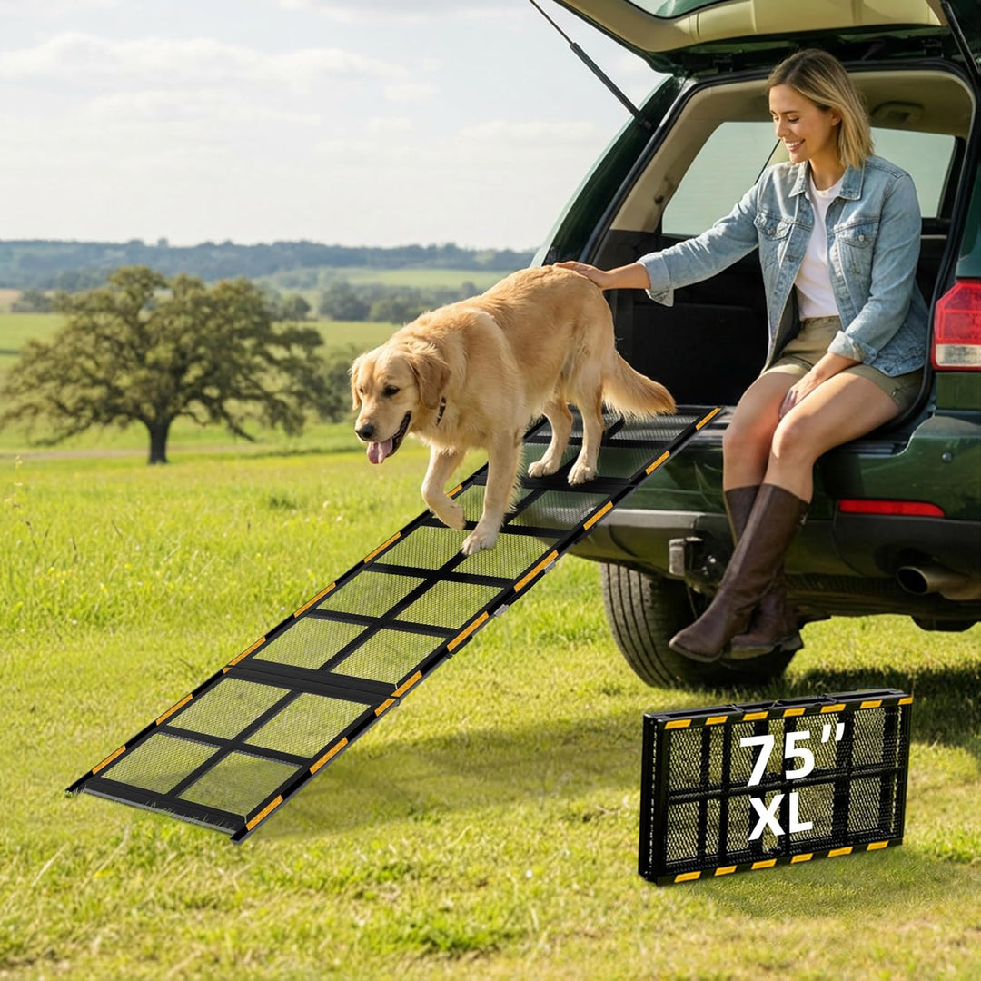Extra Lange Hunderampe Auto Klappbar für Grosse Hunde 190 cm – Stabil Autorampe für Hunde, Einstiegs