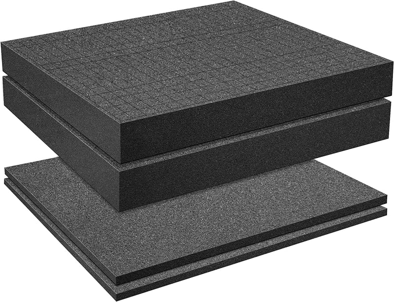 GIONAR Rasterschaumstoff Würfelschaum, 2 Stück 400 x 300 x 50mm/2 Stück 400 x 300 x 10mm, Werkzeugko