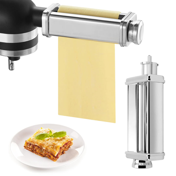 Nudelaufsatz aus 304 Edelstahl passend für Kenwood Küchenmaschine, Pasta Maker Zubehör mit Drehknopf