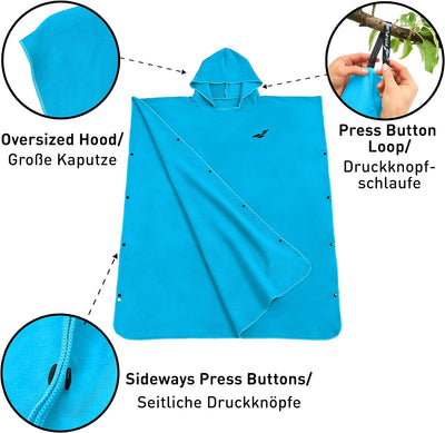 Fit-Flip Surfponcho, Umziehhilfe Damen & Herren – kompakt und sehr leicht – Badeponcho, Umziehhilfe,