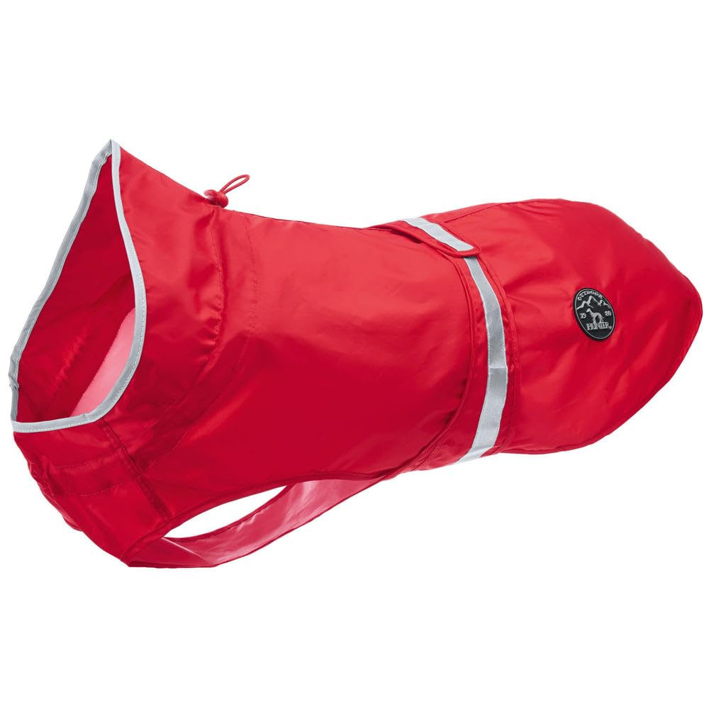 HUNTER Hunde-Regenmantel UPPSALA RAIN, Farbe: rot, wind- &amp; wasserfest, anpassbarer Bauchgurt, reflek