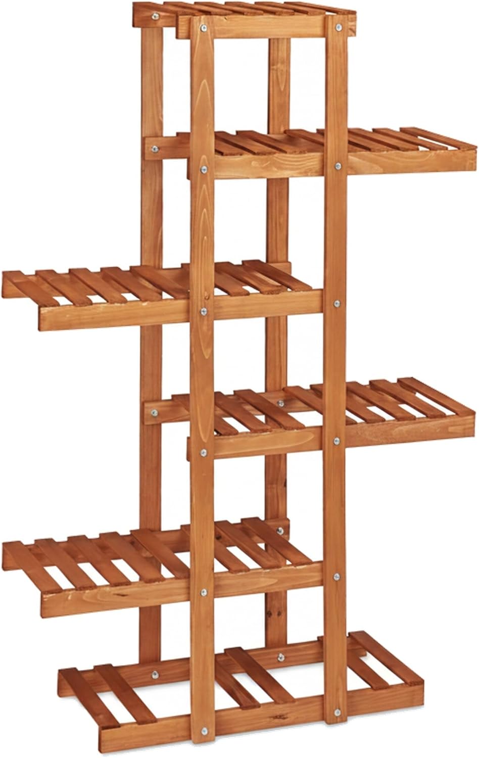 Relaxdays Blumenregal aus Holz, 5 Ebenen, Blumenständer für innen, Mehrstöckig, HBT: ca. 125 x 81 x