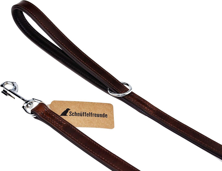 Schnüffelfreunde Hundeleine aus Leder - Führleine - Lederleine für den Hund - Für alle Hunde (180cm,