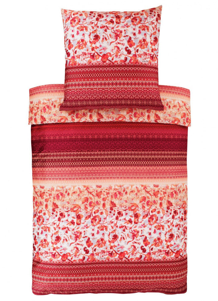 Bassetti Sangallo V1 Mako-Satin Bettwäsche 155x220 + 1x 80x80 Rot 155x220 cm + 80x80 cm, 155x220 cm