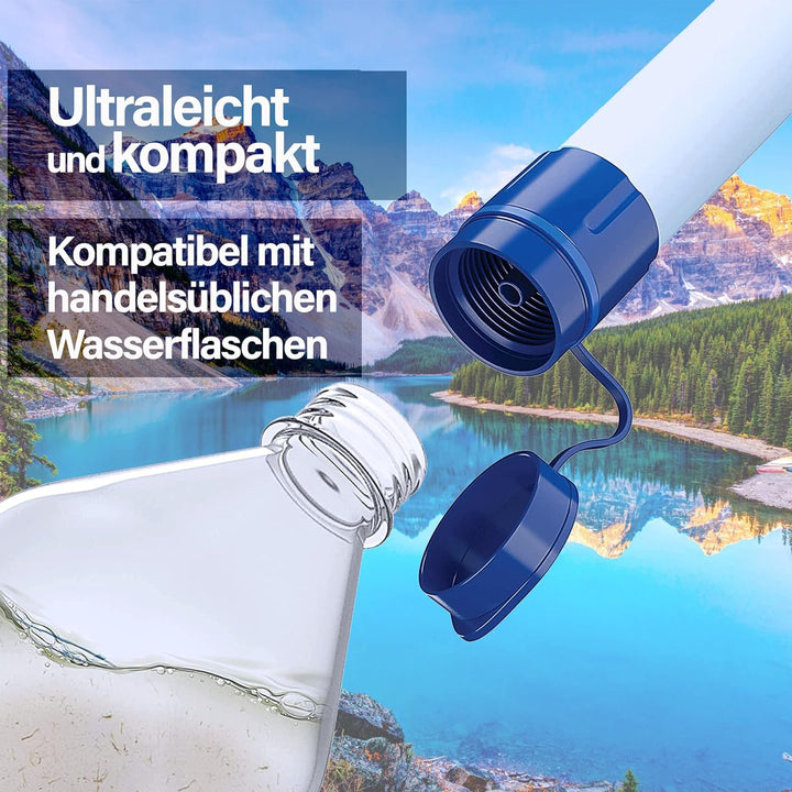AQUAB® Wasserfilter Outdoor Survival Militär Camping für 4500L Trinkwasser | entfernt 99,99% aller B