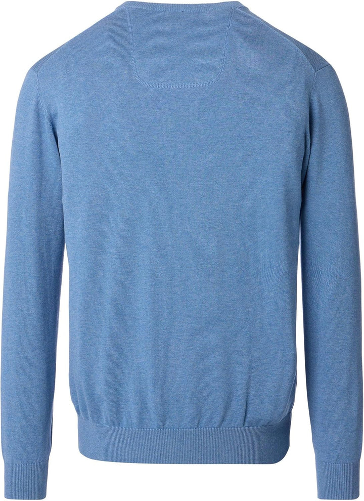 CASAMODA Herren Pullover mit V-Ausschnitt unifarben Elastischer Bund S Blau, S Blau
