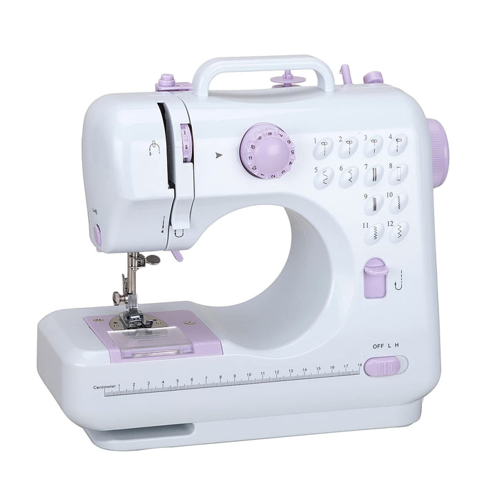 Telituny Nähmaschinen, 505A Kinder Nähmaschine mit Eingebautem LED-Licht und Fusspedal |12 Stiche|Se