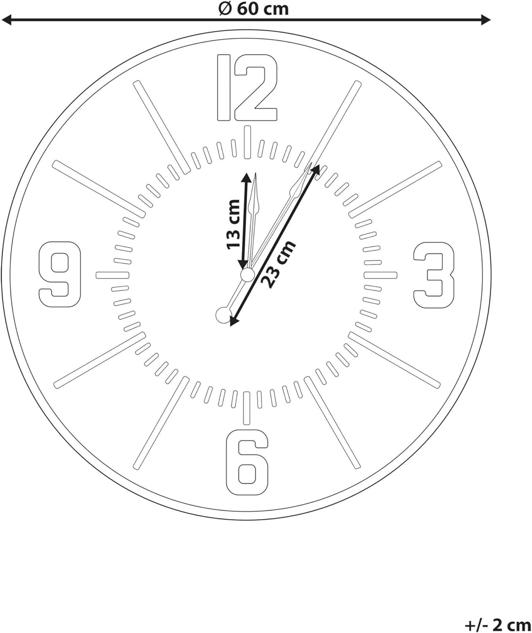 Wanduhr heller Holzfarbton ø 60 cm rund Dole