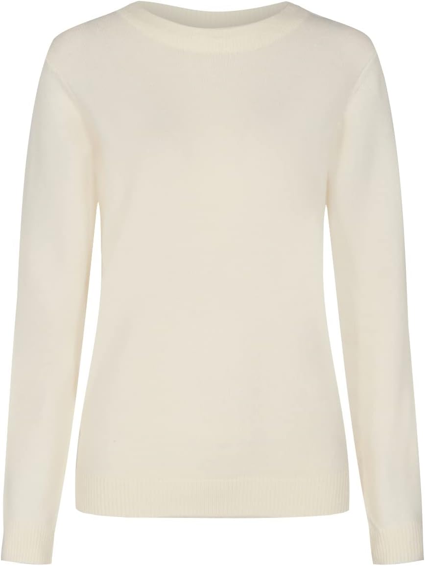 SOYACONCEPT Womens SC-Blissa 15 Basic Round Neck Knit Pullover, Offwhite, XL