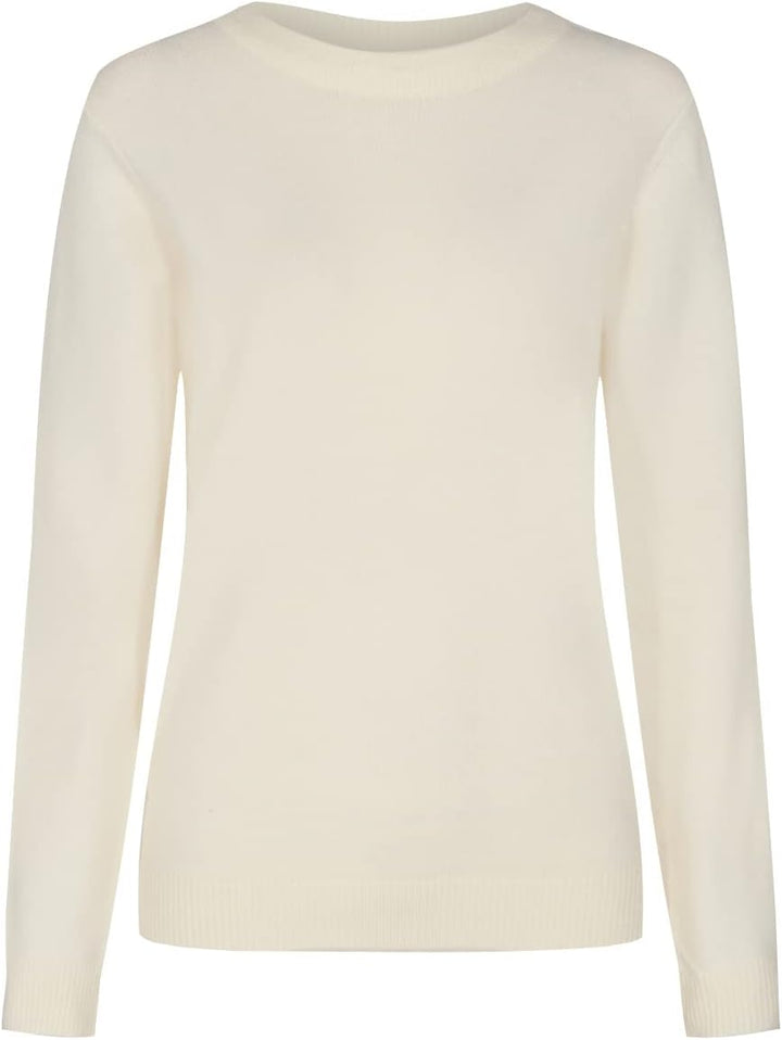 SOYACONCEPT Womens SC-Blissa 15 Basic Round Neck Knit Pullover, Offwhite, XL