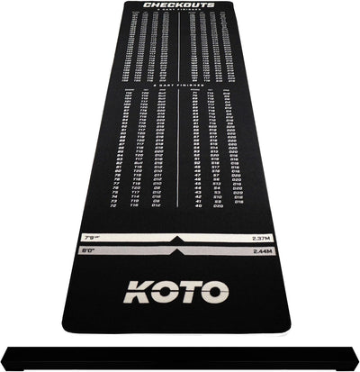 KOTO - Oche Carpet Checkout 285 x 80 cm Dartmatte, Professionelle Dartmatte zum Schutz des Bodens un
