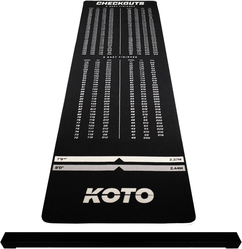 KOTO - Oche Carpet Checkout 285 x 80 cm Dartmatte, Professionelle Dartmatte zum Schutz des Bodens un