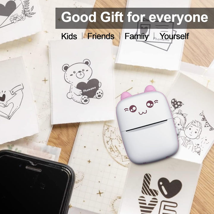 PNGOS Mobile Printer Bluetooth Printer Mobile Phone Inkless Thermal Printer Portable Photo Printer f