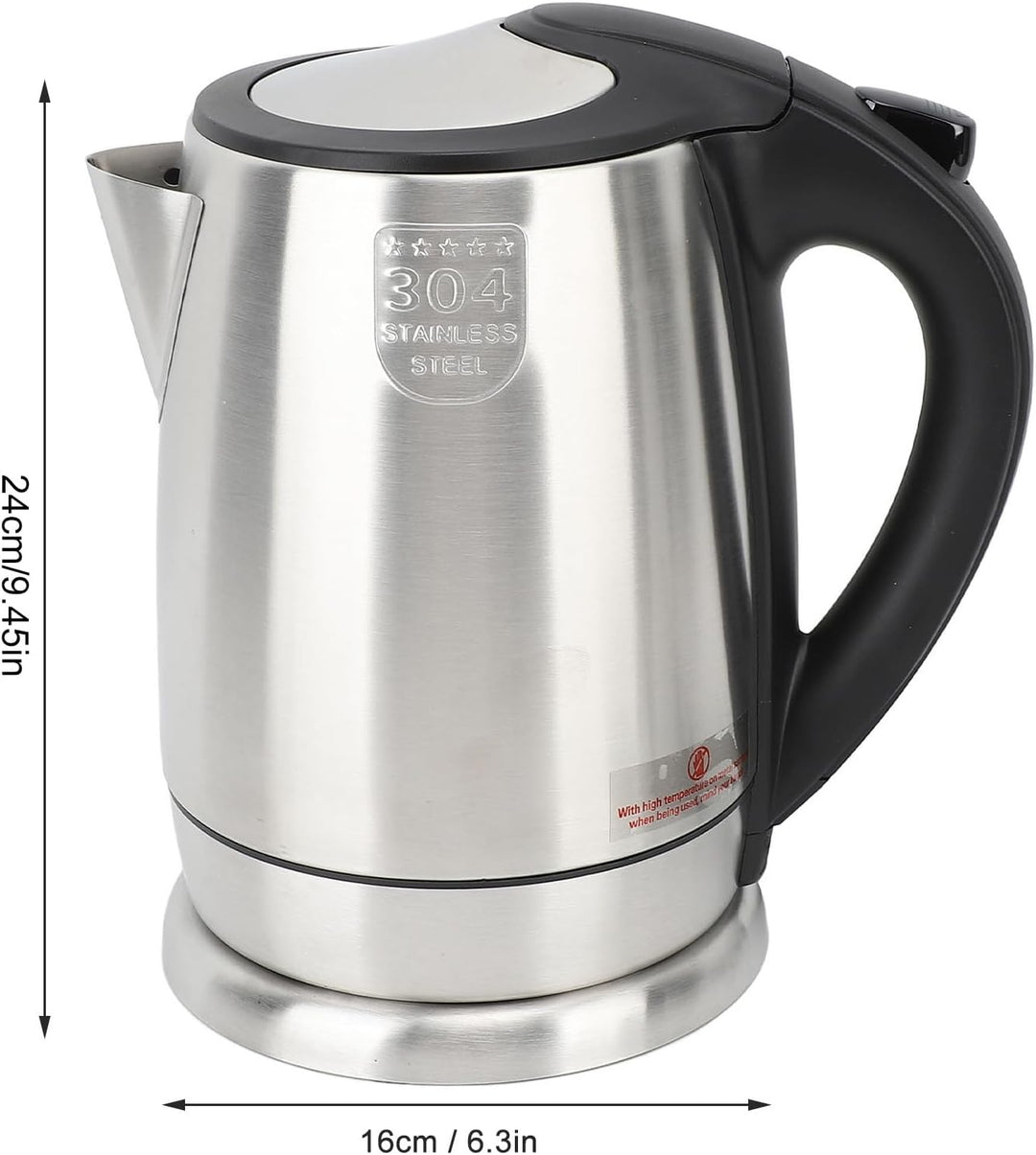 Elektrischer Wasserkocher aus Edelstahl 304, 1,8 L, Schnell Kochend, Automatische Abschaltung, 220 V