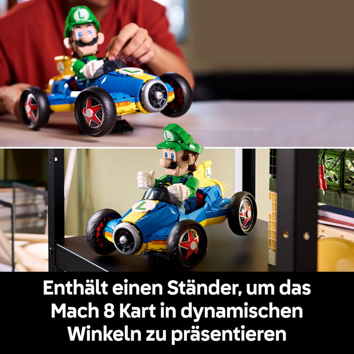 LEGO Super Mario: Mario Kart: Luigi & Turboflitzer - Nintendo Figur und Auto Modellbau für Erwachsen