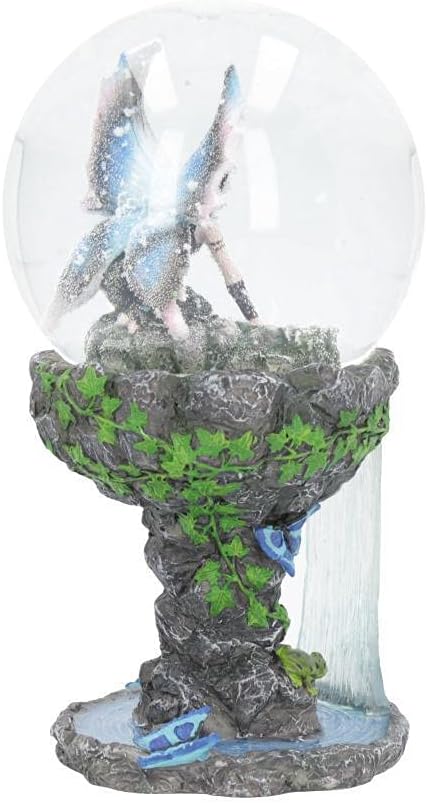 Nemesis Now Immortal Flight Anne Stokes Fairy Schneekugel 10 cm, Kunstharz, Grau/Weiss