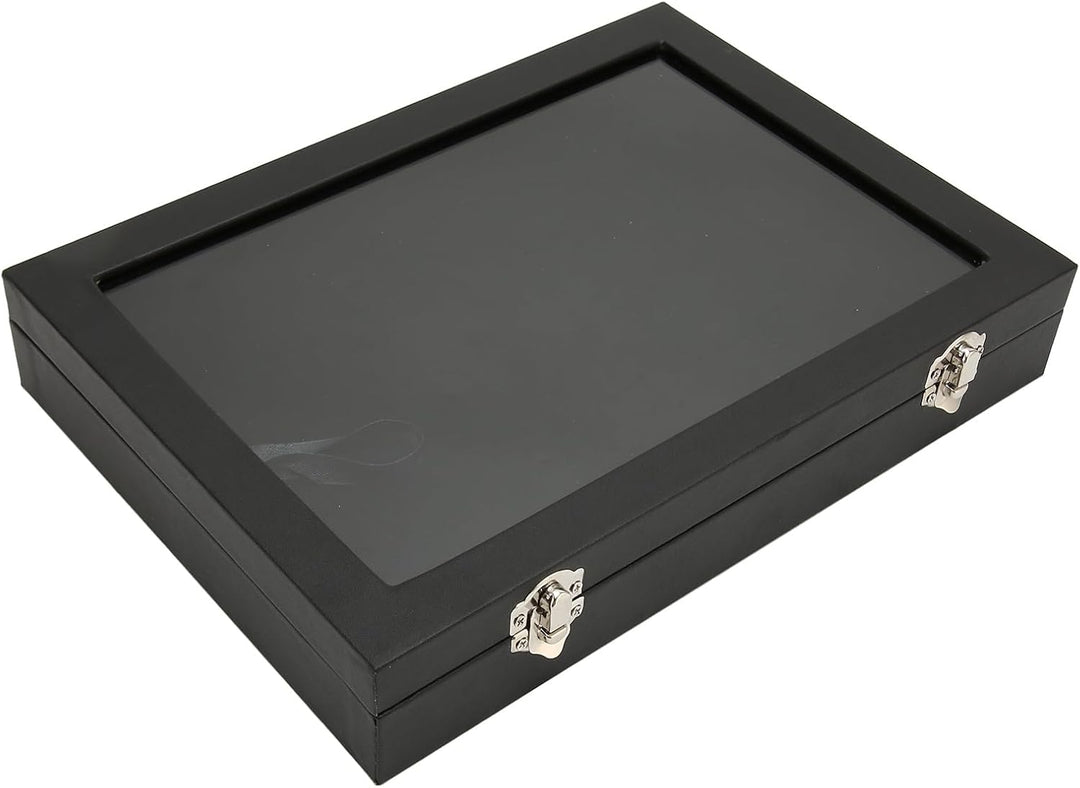 Cryfokt Pin Vitrine, Medaillen-Sammlungsdisplay mit Verschlussschnalle, Transparenter Glasdeckel Vol