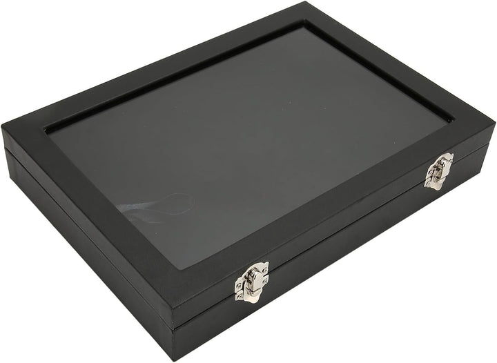Cryfokt Pin Vitrine, Medaillen-Sammlungsdisplay mit Verschlussschnalle, Transparenter Glasdeckel Vol