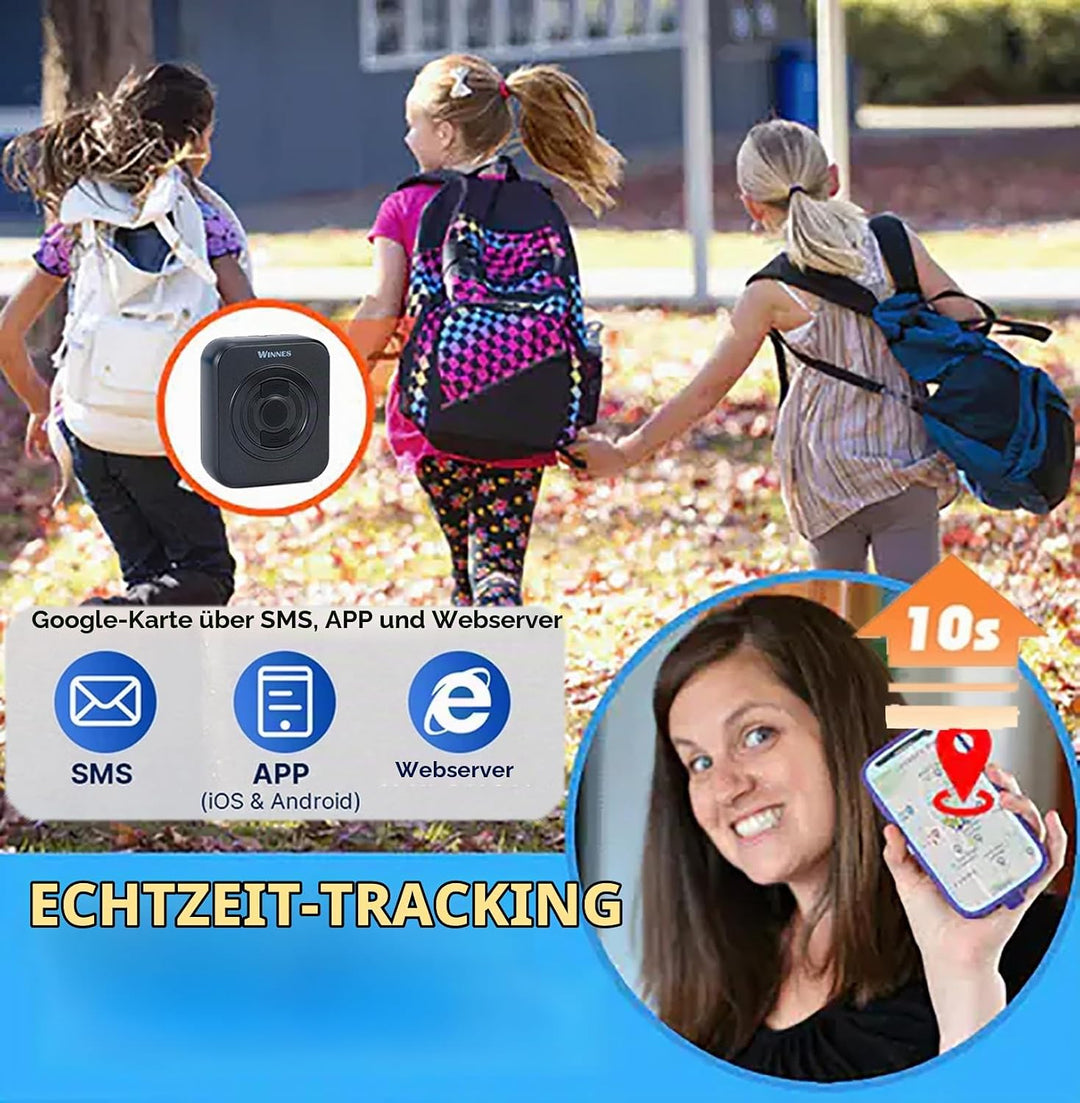 4G Mini GPS Tracker mit SIM Karte GPS Tracker Kinder mit SOS Alarm &amp; Abnehmbar 3-IN-1 Rückseitencove