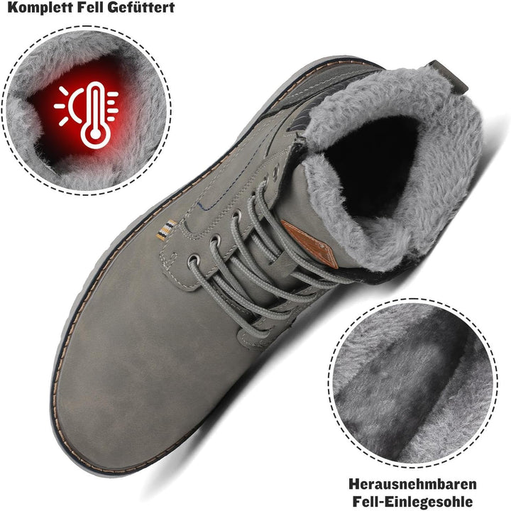 Mishansha Warme Gefüttert Winterschuhe Herren Damen Wasserabweisend Winterstiefel Wanderschuhe Gr.36