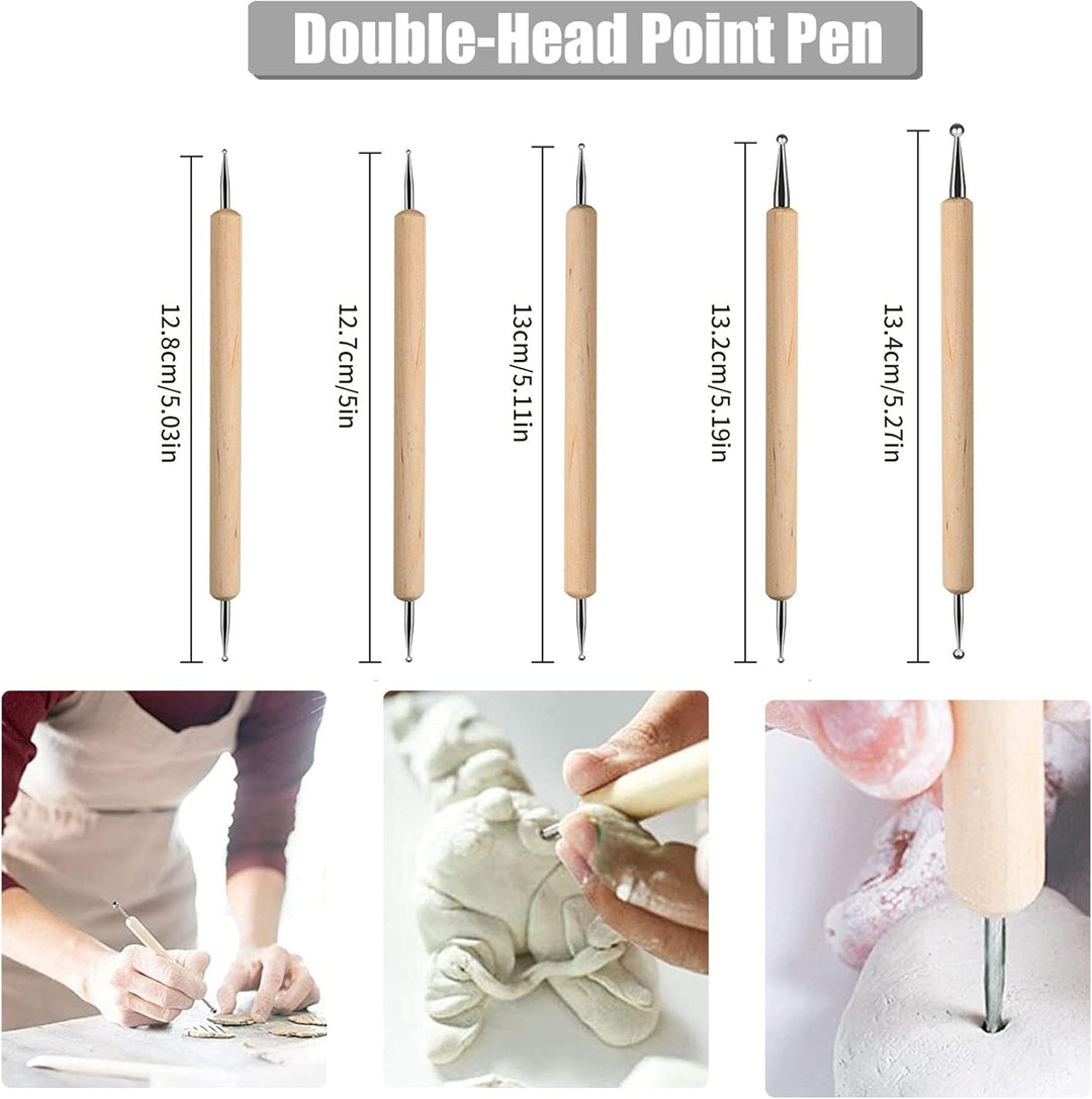 Allazone 31 Stück Polymer Clay Tools Set Modellierwerkzeug Set, Acryl Ton Roller mit Acrylplatten Tr